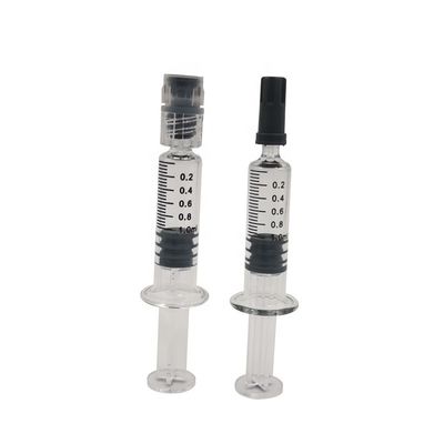 Голова Luer покрасила шприц боросиликатного стекла хлопка 0.5ml плунжера